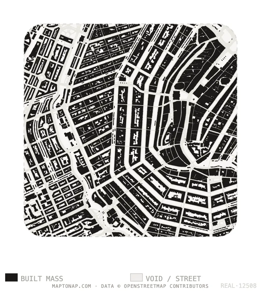 Figure ground map of Grachtengordel, Amsterdam