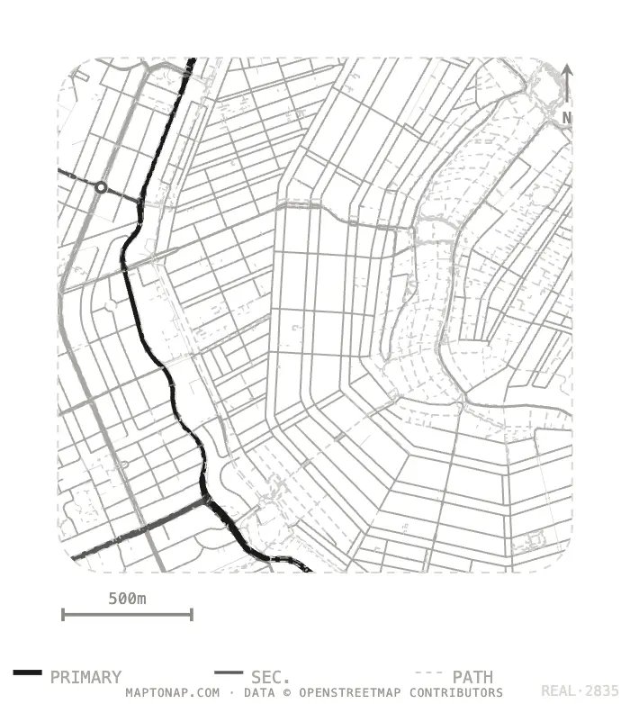 Street network map of Grachtengordel, Amsterdam