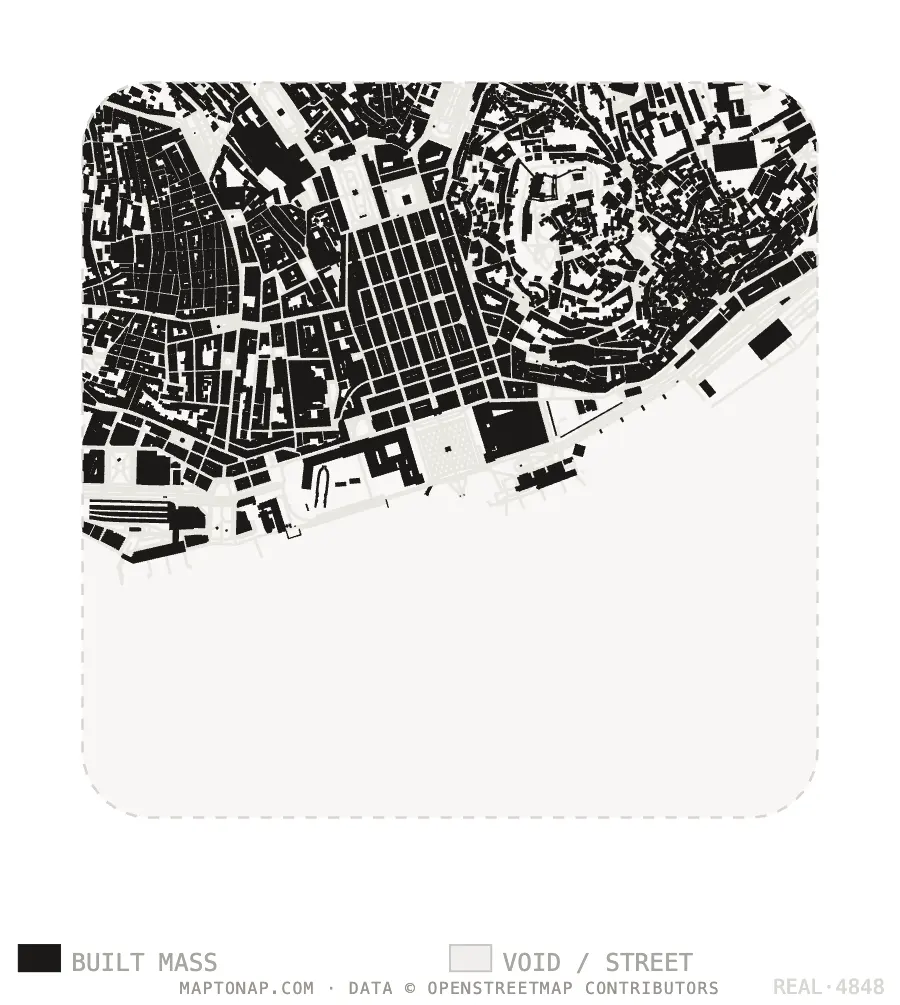 Figure ground plan of Lisbon Baixa