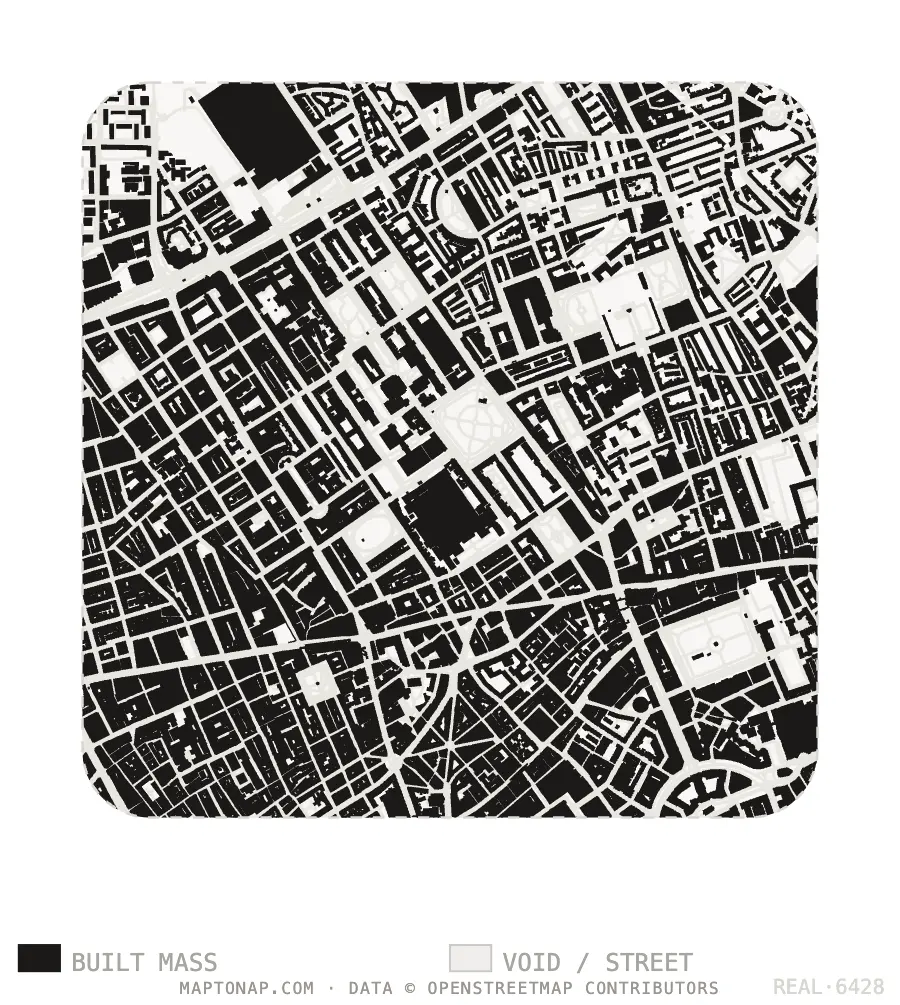 Figure ground map of Bloomsbury, London