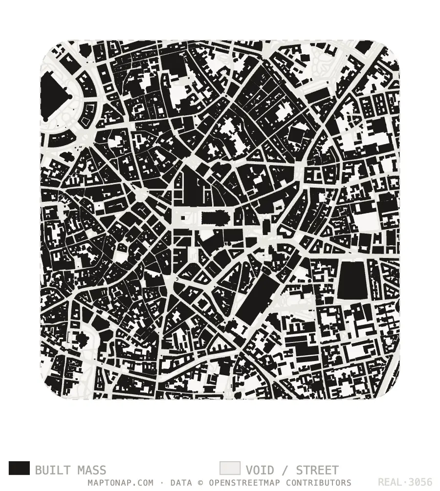 Figure ground plan of Milano Centro