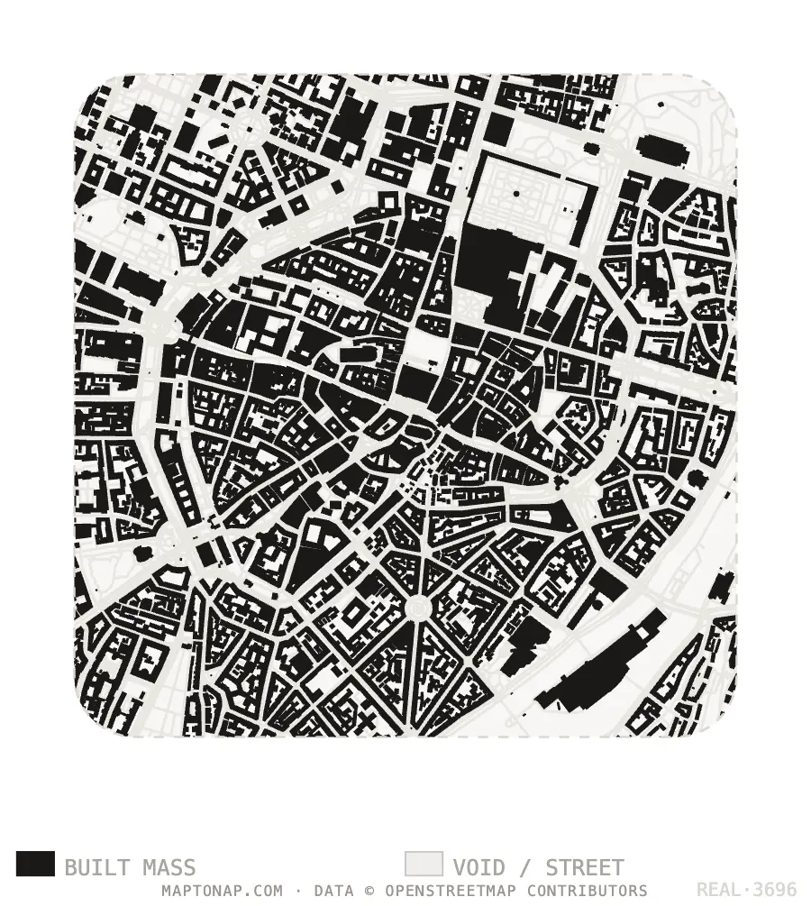 Figure ground plan of Munich Altstadt