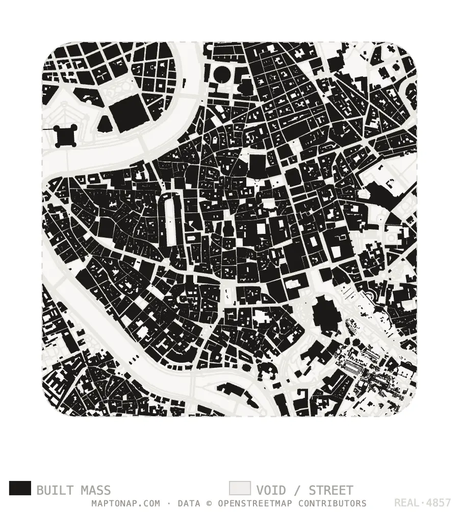 Figure ground map of Roma Centro, Rome