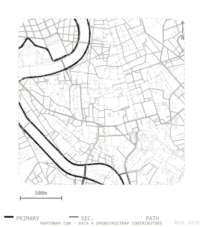 Street network map of Roma Centro, Rome